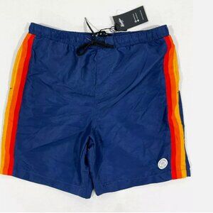 Brooklyn Men's Swim Surf Trunks UV Resistant Navy Size L 00064